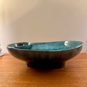 Blue Mountain Pottery Canada Teal Chip & Dip Bowl